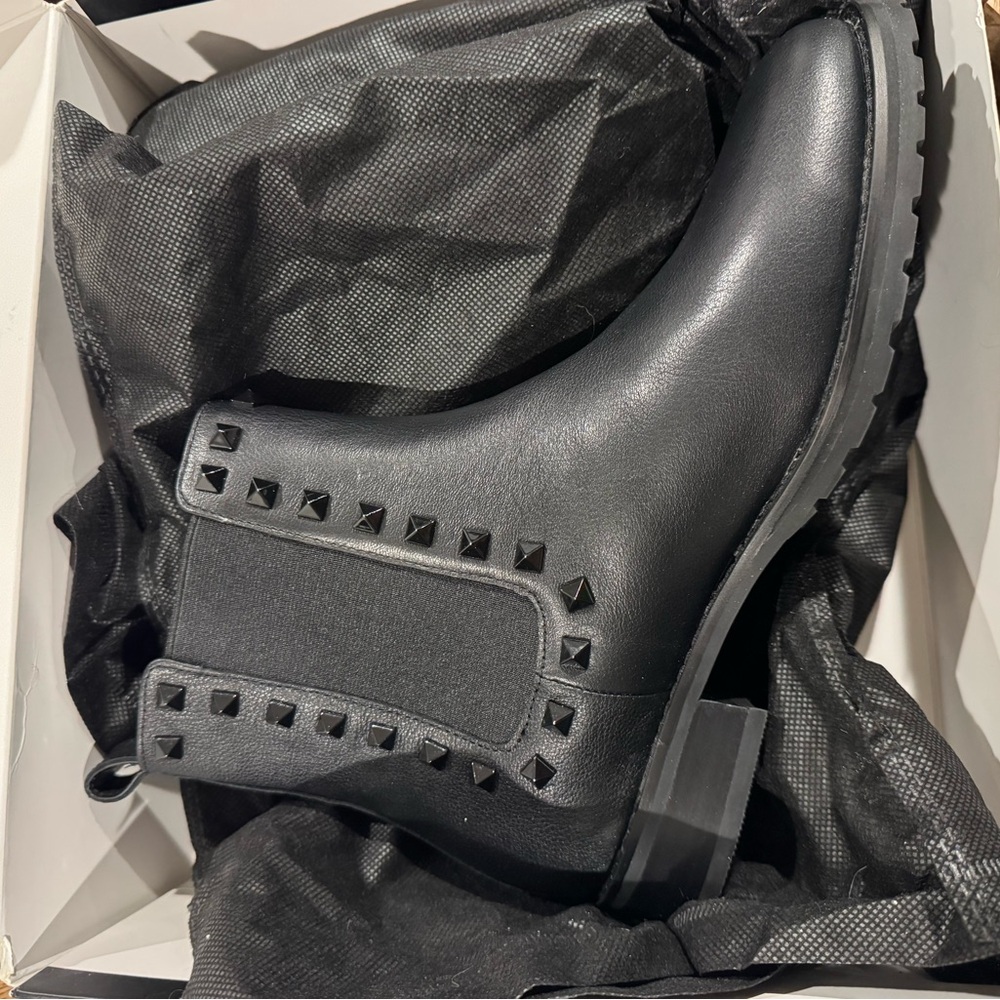 White House Black Market Black Studded Chelsea Ankle Boots